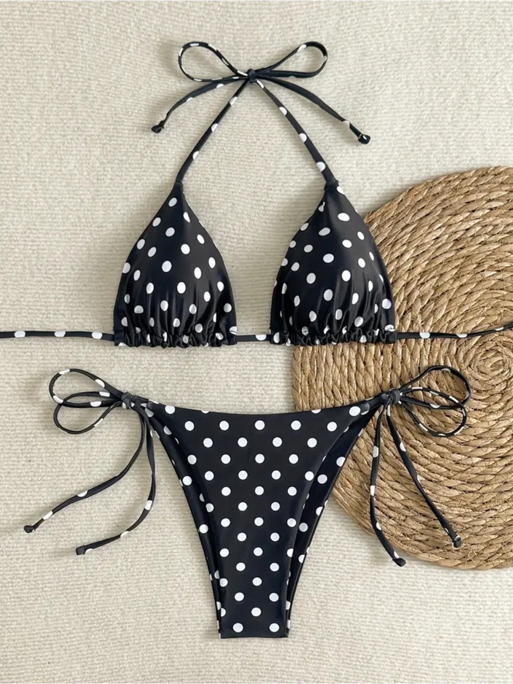 Black & White, Polka Dot, Bikini Set
